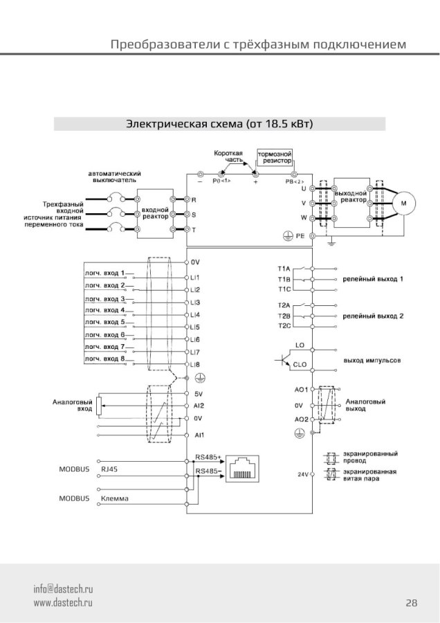 Преобразователь частоты Dastech D32-T3-45G/55P, 45/55 кВт, 380 В